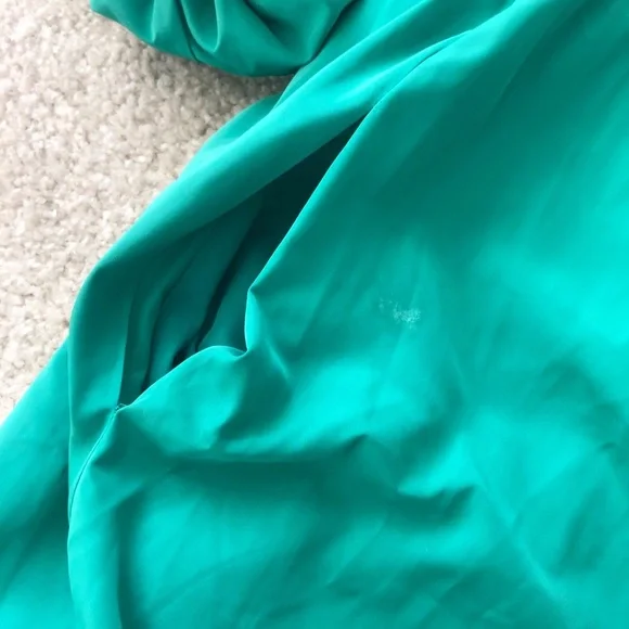 Anthropologie Mare Mare Off The Shoulder Puff Sleeve Green Mini Dress Size Small - Picture 13 of 13